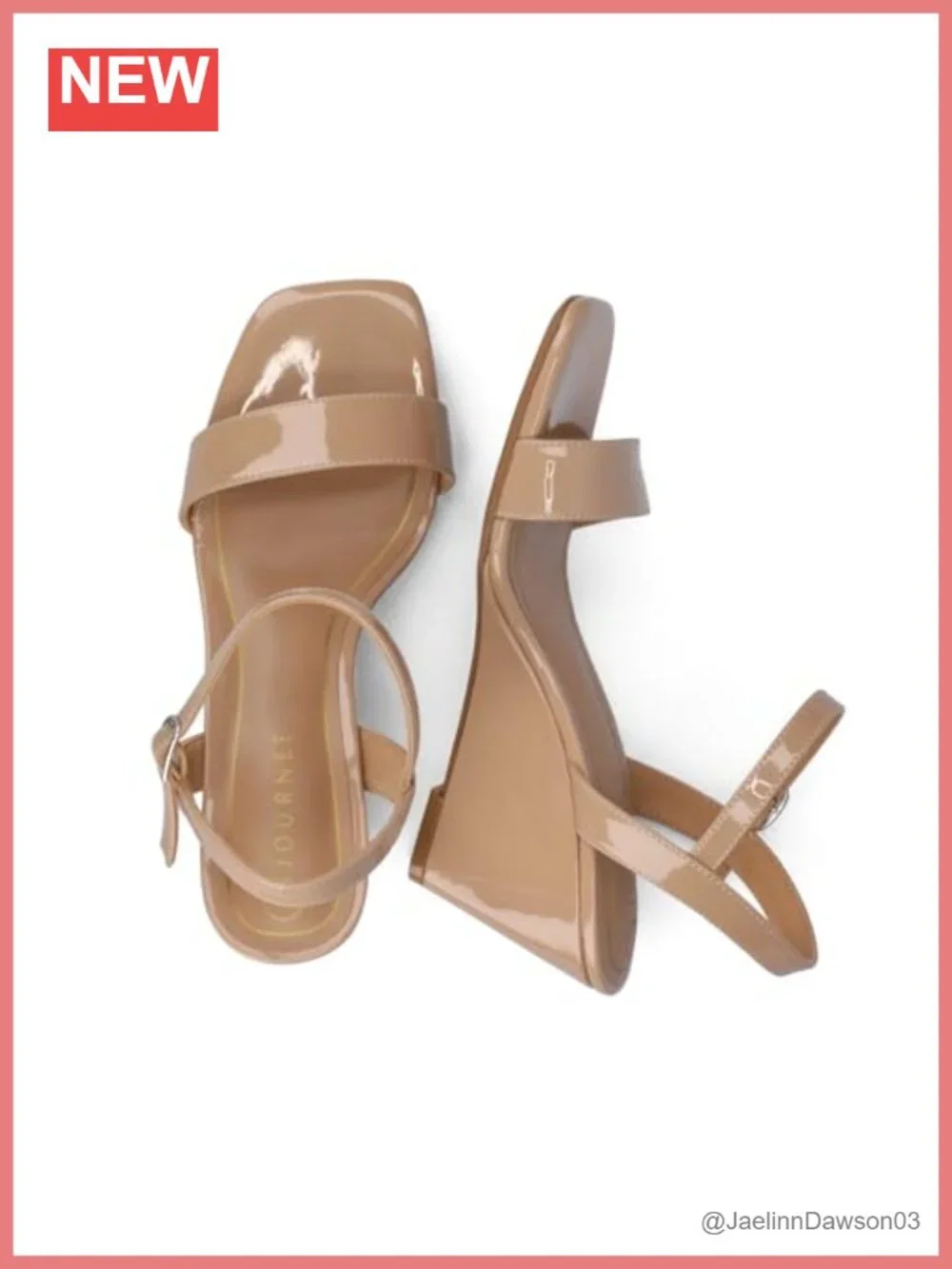 Journee Womens Dressy Wedge Sandal Faux Leather Cushioned Footbed Open Toe